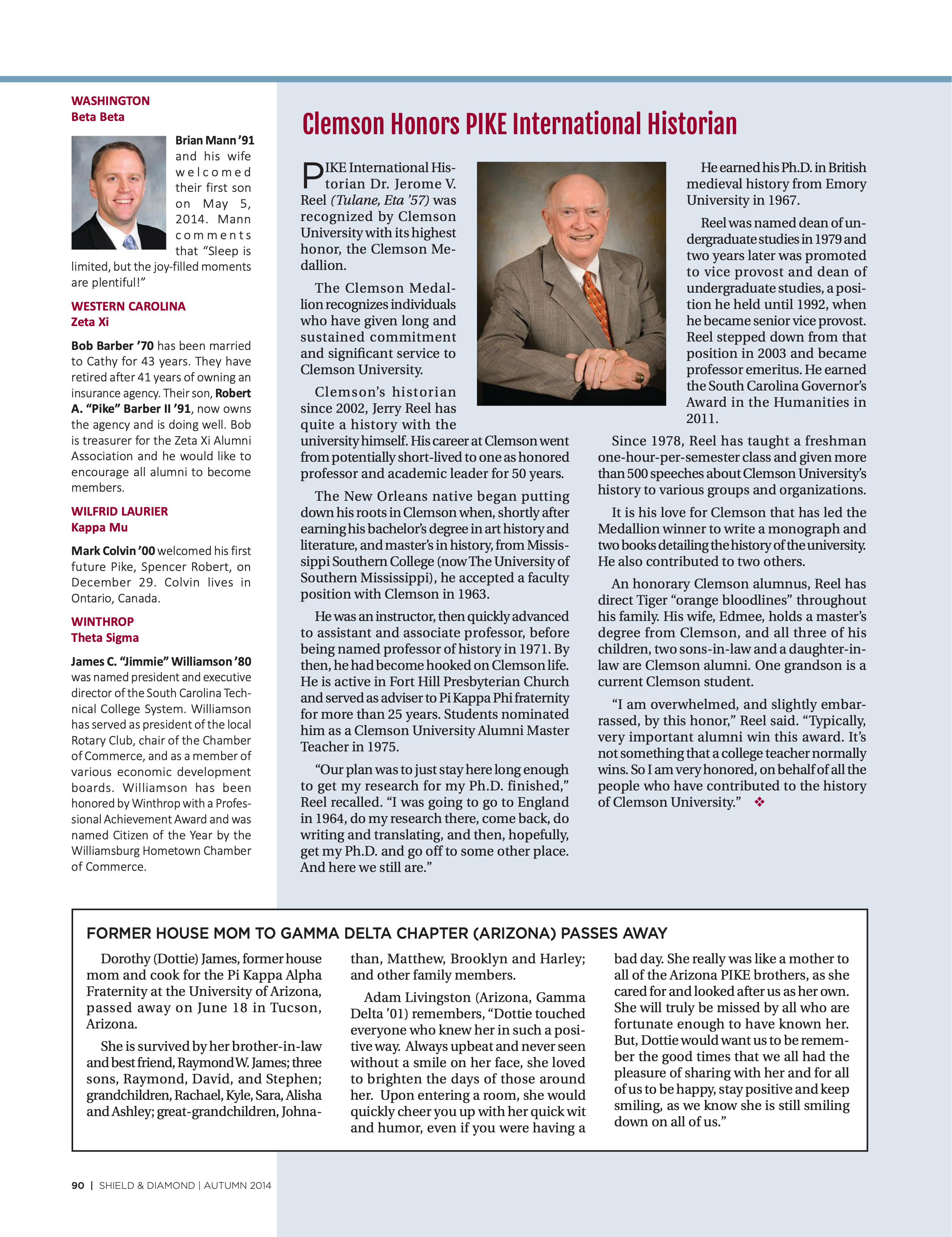 Clemson Honors Pike International Historian